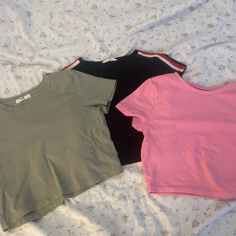 womens 3 pack cropped shirts